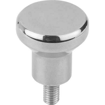 Mushroom Knob Hygienic Usit D=M08X16 D1=33 Stainless Steel 1.4404, Polished, High Collar MPN:K1309.3308X16