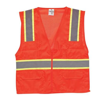 4XL Class 2 High Visibility Vest, Orange MPN:1164-4X