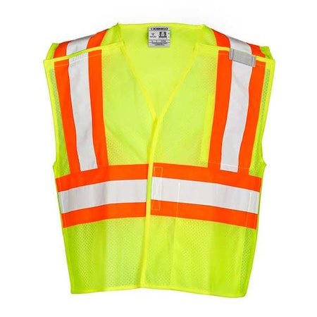 5XL Class 2 Breakaway High Visibility Vest, Lime MPN:1174-5X