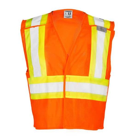Medium Class 2 Fleece Breakaway High Visibility Vest, Orange MPN:1176-M