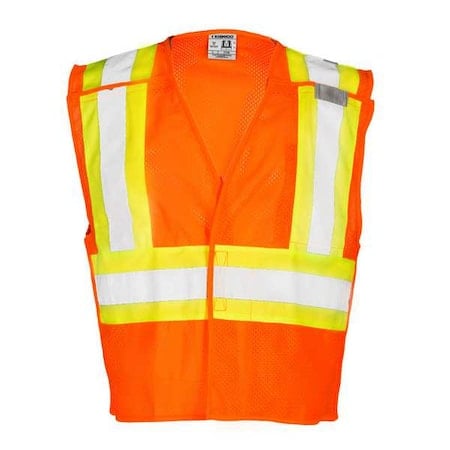 XL Class 2 Breakaway High Visibility Vest, Orange MPN:1176-XL