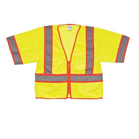 4XL Class 3 High Visibility Vest, Lime MPN:1242-4X