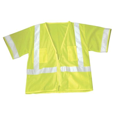 4XL Class 3 High Visibility Vest, Lime MPN:1264-4X