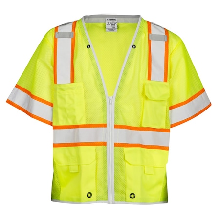 High Visibility Vest, Class 3, 2XL, Lime MPN:1550-2X