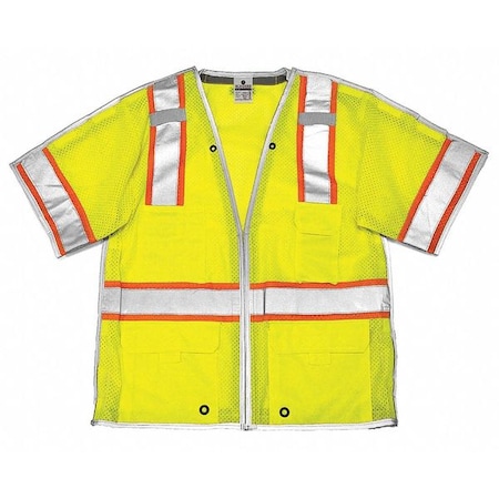Vest, Breakaway, Class 3, Lime, 2XL MPN:1552B-2X