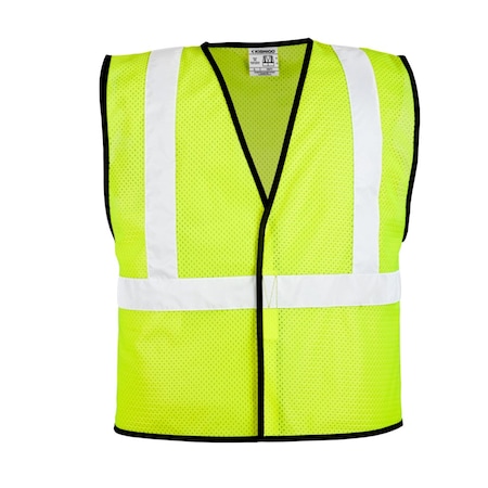 Hi-Vis Vest, Hook-Loop, Class 2, Lime, 4X-5X MPN:1571-4X-5X
