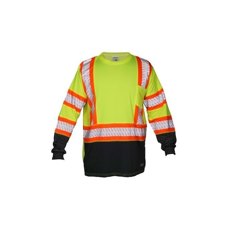T-Shirt, 3, R, 12% Spandex, 88% Polyester, Black/Lime, 2XL MPN:9181-2X