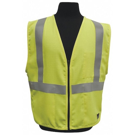 Large Class 2 Flame Resistant High Visibility Vest, Lime MPN:AZFM300-L