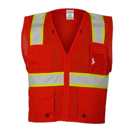 High-Visibility Vest, Zipper, Red, L/XL MPN:B103-L-XL