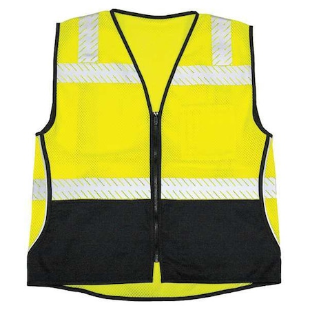 2XL Class 2 Flame Resistant High Visibility Vest, Lime MPN:FM410-2X