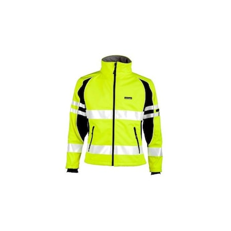 Soft Shell Jacket, 100% Polyester, Class 3 R, Lime, M MPN:JS144-M