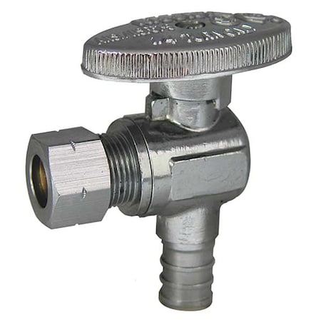 Water Supply Stop, Brass, 1/4-Turn, 1/2