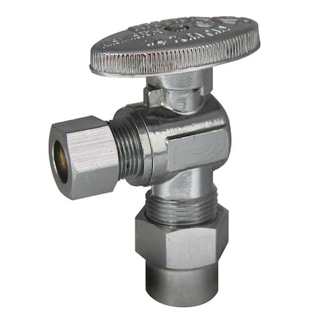 Water Supply Stop, Brass, 1/4-Turn, 1/2