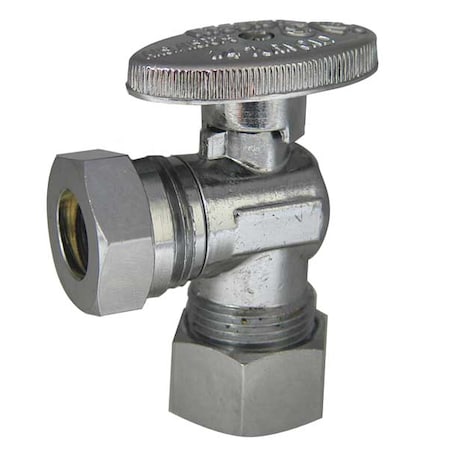 Water Supply Stop, Brass, 1/4-Turn, 5/8