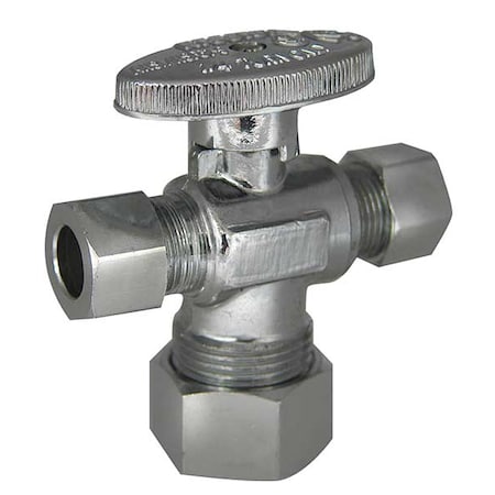 Water Supply Stop, Brass, 1/4-Turn, 5/8