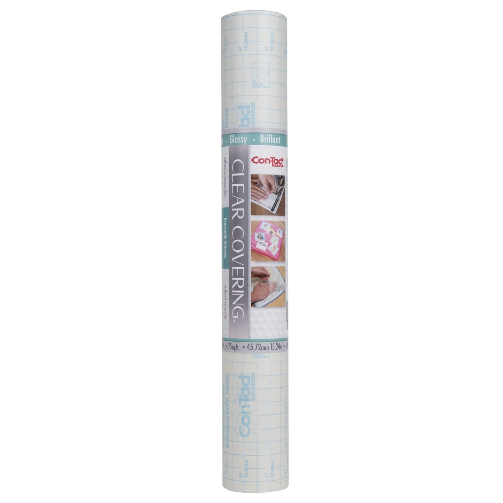 Con-Tact Clear Cover Adhesive Coverings Roll, 18in x 50ft, Clear Glossy MPN:KIT50FC9AD7606