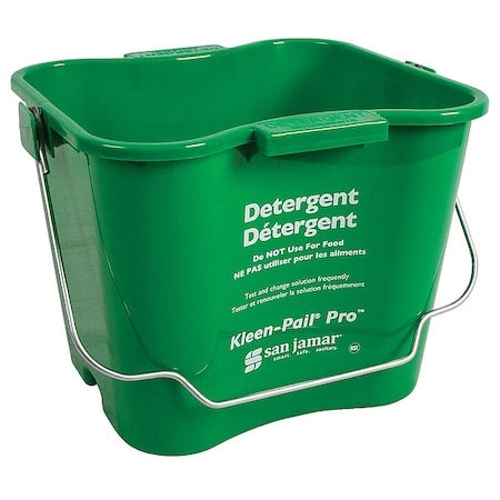 1 1/2 gal Curved Rectangular Bucket, Green, Polypropylene MPN:KPP196GN