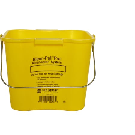 1 1/2 gal Curved Rectangular Bucket, Yellow, Polypropylene MPN:KPP196KCYL