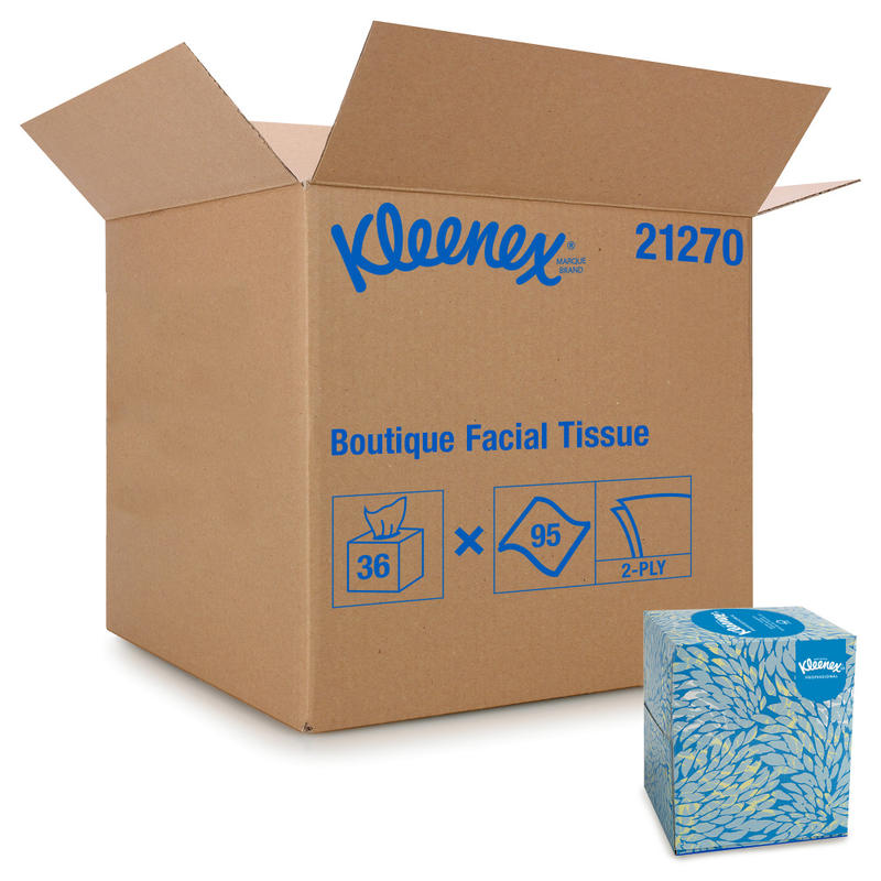 Kleenex Professional Facial Tissue Cube, FSC Certified, White, 95 Tissues Per Box, Case Of 36 Boxes MPN:H21270