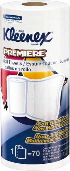 Pack of (24), 70 Sheet, Perforated Rolls, 1 Ply White Paper Towels MPN:13964