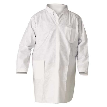 Large Kleenguard White Lab Coat Snap Front MPN:10029