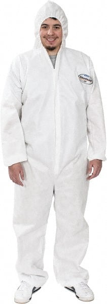 Disposable Coveralls: Size X-Large, SMS, Zipper Closure MPN:46114