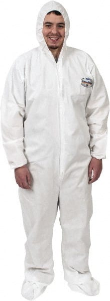 Disposable Coveralls: Size X-Large, SMS, Zipper Closure MPN:46124