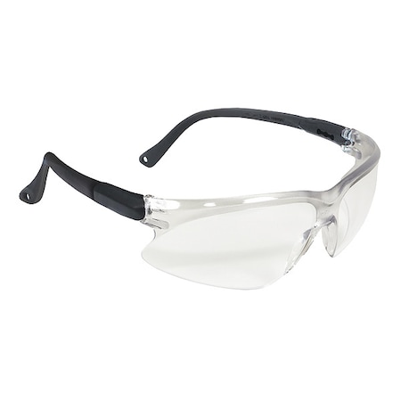 V20 Visio, Safety Glasses, Anti-Scratch, Light Gray Lens, Black Frame, Half-Frame MPN:14476