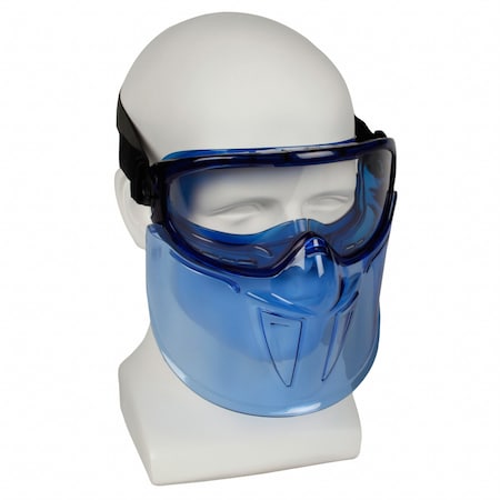 Goggles with Face Shield, V90, Anti-Fog Coating, Clear Lenses, Blue Frame, Blue Shield, Unisex MPN:18629
