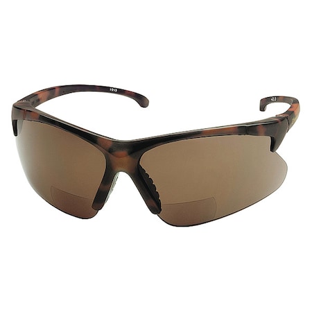 V60 30-06 RX Reader Safety Glasses, Black Wraparound Frame, 2.0 Diopter, Brown Lens, Universal MPN:19874
