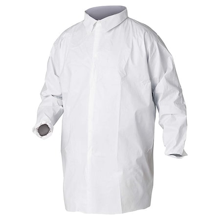KleenGuard A40 Breathable Lab Coat, Microporous Film Laminate, Snaps Closure, White, S, 30 PK MPN:30938