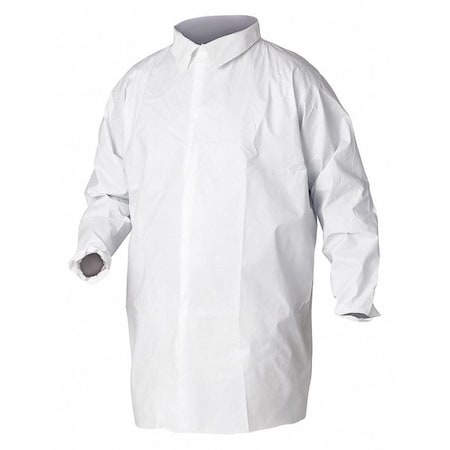 KleenGuard A20 Lab Coat, SMMMS, Hook-and-Loop Closure, White, 2XL, 30 PK MPN:35622