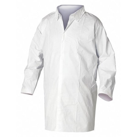 Disposable Lab Coat, SMMMS, Serged, White, 30 PK MPN:36262
