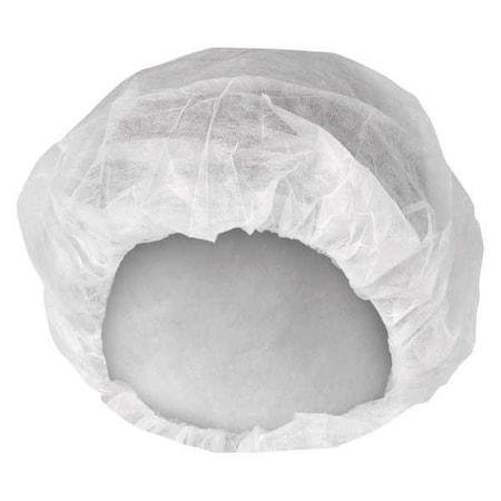 Bouffant Cap, Polypropylene, 21 in Dia., White, M, 1000 PK MPN:36850