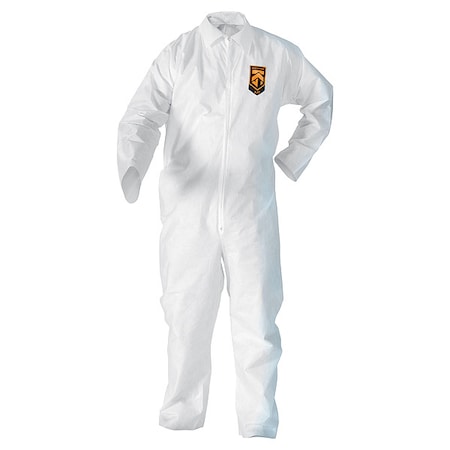 Disposable Coverallss, Collared, 3XL, SMMMS, Elastic Wrist, Elastic Ankle, Serged Seam, White MPN:37719