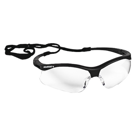V30 Nemesis Small, Safety Glasses, Uncoated, Clear Lens, Black Frame, Half-Frame MPN:38474