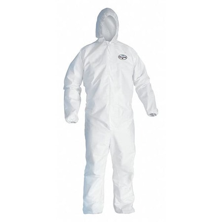 Hooded Disposable Coveralls, M, White, PK25 MPN:41504
