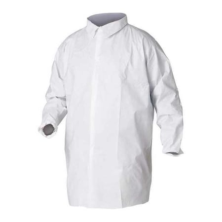 KleenGuard A40 Disposable Lab Coat, Microporous Film Laminate, Snaps Closure, White, M, 30 PK MPN:44442