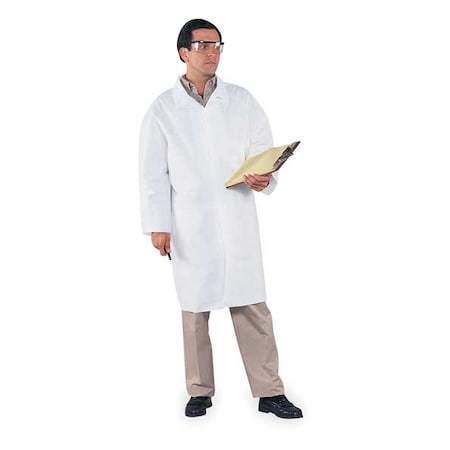 KleenGuard A40 Disposable Lab Coat, Microporous Film Laminate, Snaps Closure, White, M, 30 PK MPN:44452