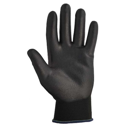 Coated Gloves, Polyurethane, Flat, Palm, 3 Abrasion Level, Black, 6 1 PR MPN:47102