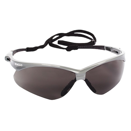 V30 Nemesis Safety Glasses, Anti-Fog & Anti-Scratch, Wraparound, Silver Frame, Smoke (Gray) Lens MPN:47383