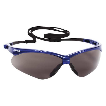V30 Nemesis Safety Glasses, Anti-Fog & Anti-Scratch, Metallic Blue Frame, Smoke (Gray) Lens MPN:47387