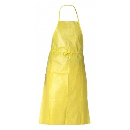Disposable Apron, Polyethylene/Polypropylene, Bound, 1.5 mil, 44 in, Yellow, Universal, 100 PK MPN:97790