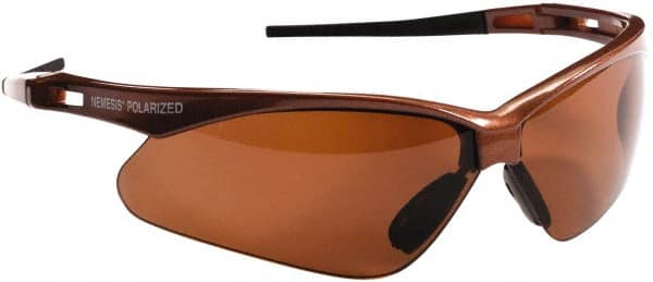 Safety Glass: Scratch-Resistant, Polycarbonate, Brown Lenses, Full-Framed, UV Protection MPN:28637