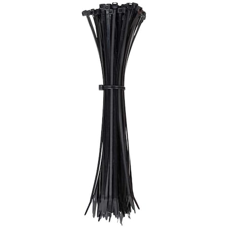 Cable Tie, 11-1/2 in L, 2-3/4 in Max Bundle Dia., Black, Nylon, 50 lb Strength MPN:450-210