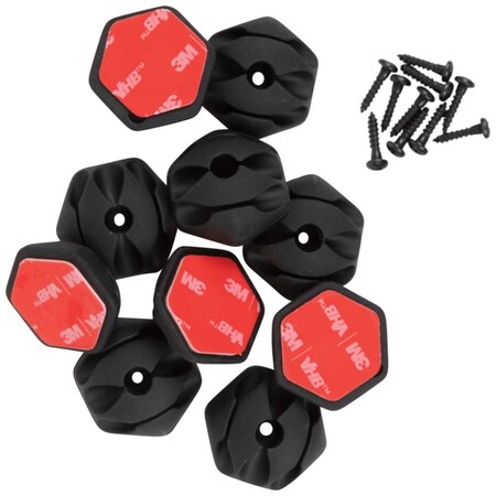 Cable Clip, Rubber, Black, 1.30 in L, 10 PK MPN:450-410