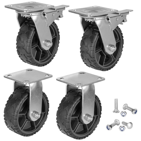 Utility Cart Caster Wheel Set, 6