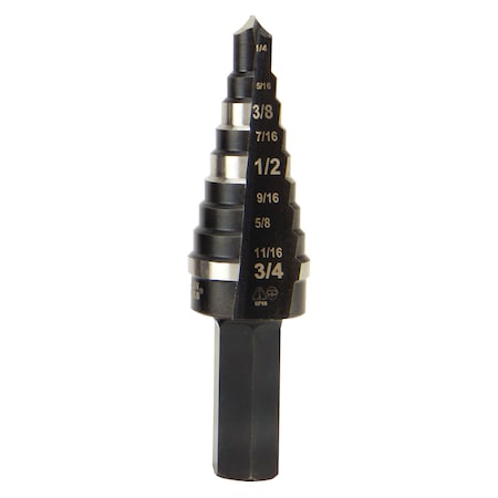 Step Drill Bit Double Fluted No 3, 1/4 to 3/4-Inch MPN:KTSB03