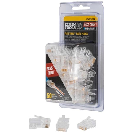 Pass-Thru Modular Data Plugs, RJ-45-CAT6A, UTP, 50-Pack MPN:VDV826-704