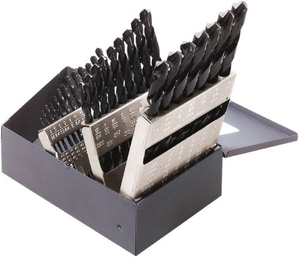 Drill Bit Set: Jobber Length Drill Bits, 29 Pc, 0.0625